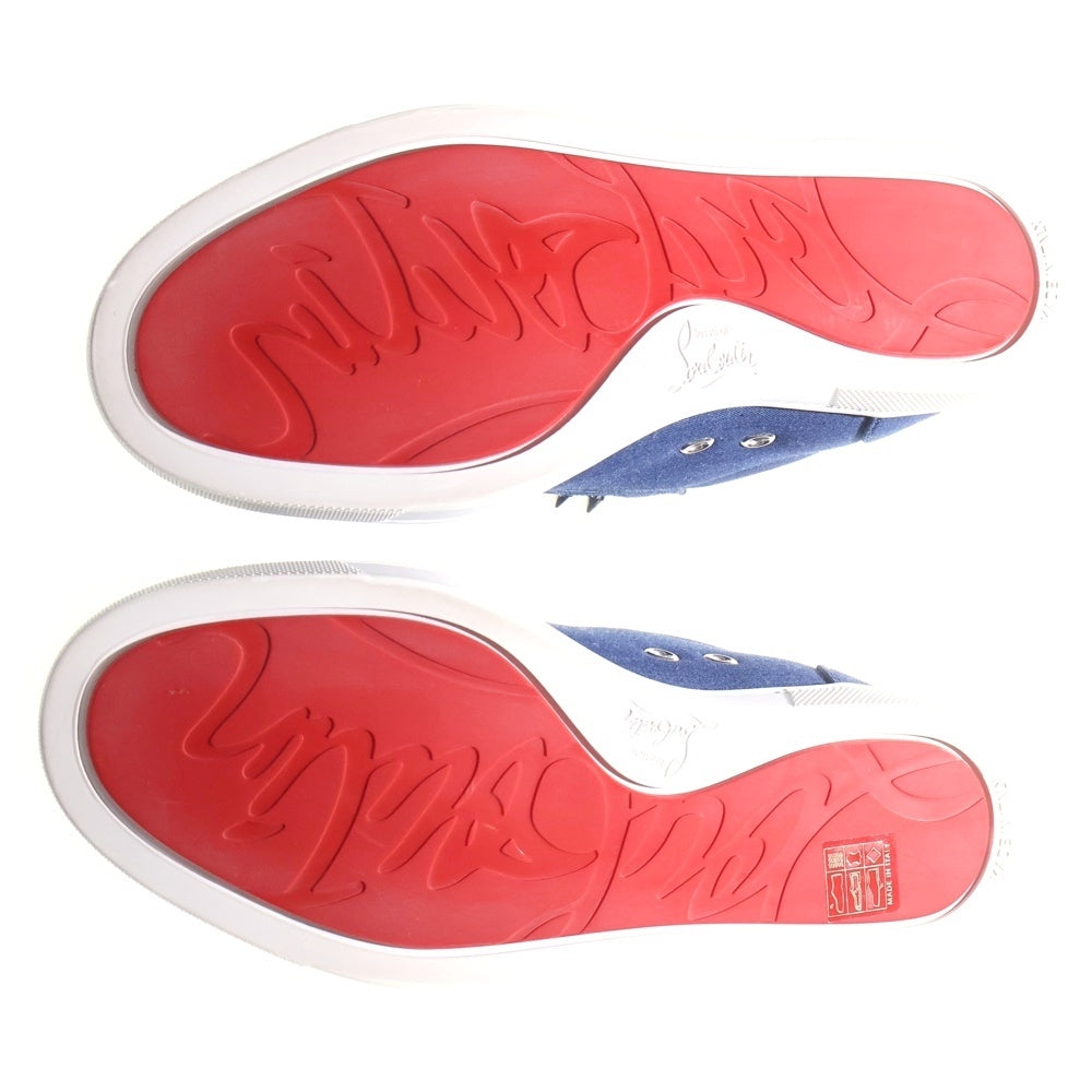 CHRISTIAN LOUBOUTIN(クリスチャンルブタン) スパイクスタッズ デニム ローカットシューズ スニーカー インディゴ レディース