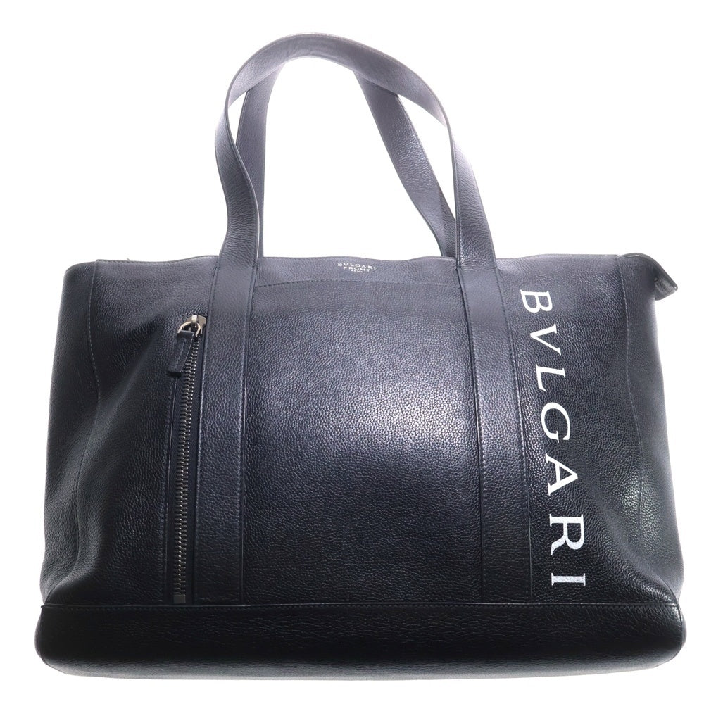 BVLGARI(ブルガリ) フラグメント トートバッグ レザー ブラック 290774
