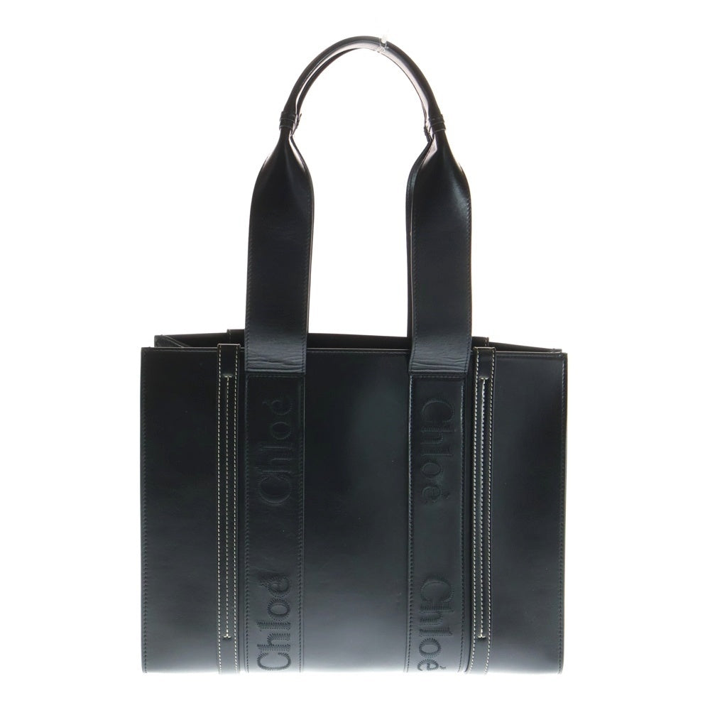 Chloe(クロエ) ウッディ ミディアム レザー ブラック トートバッグ