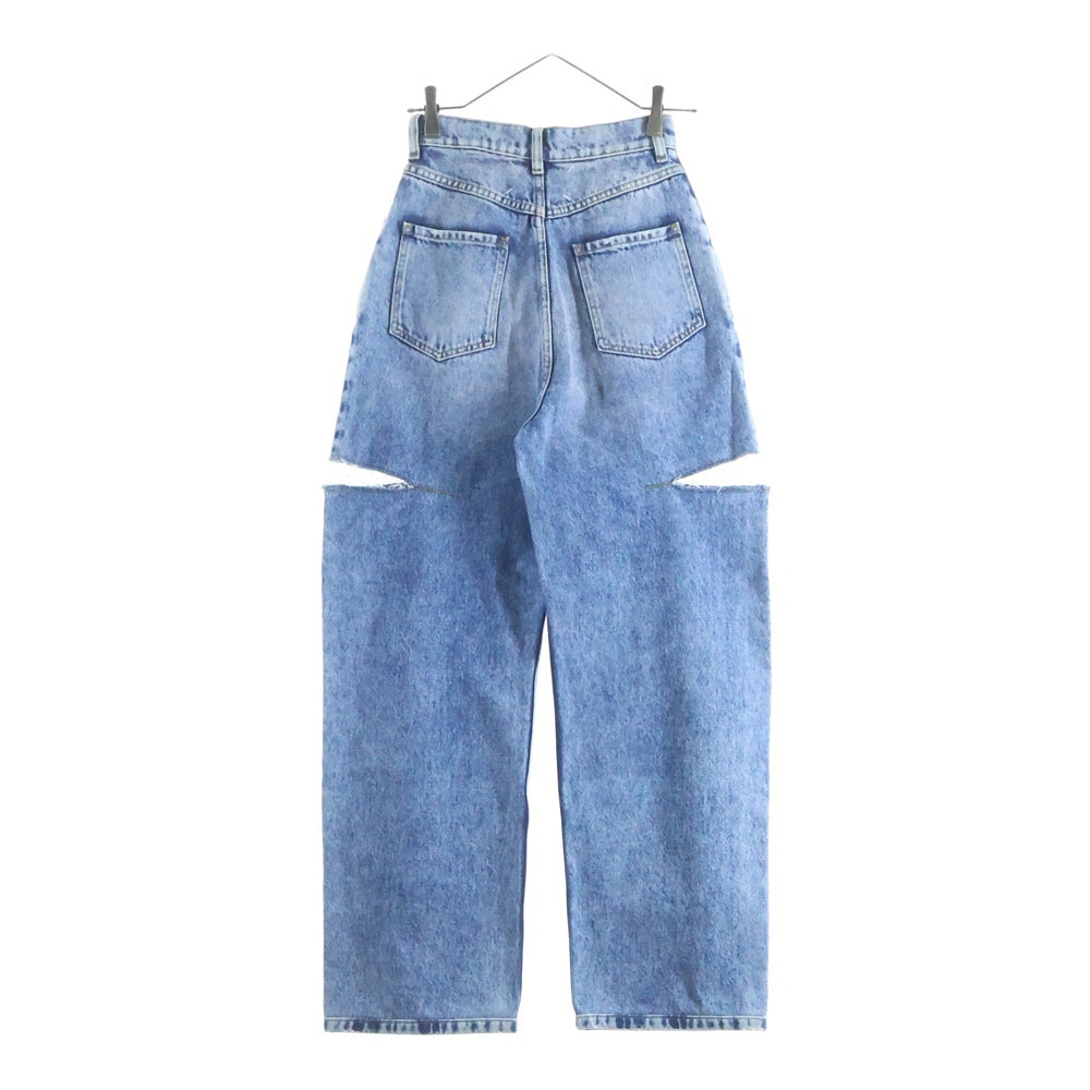 Maison Martin Margiela(メゾンマルタンマルジェラ) 23SS スラッシュディテール ワイド ストレートデニムパンツ ジーンズ インディゴ レディース S51LA0051 S30513