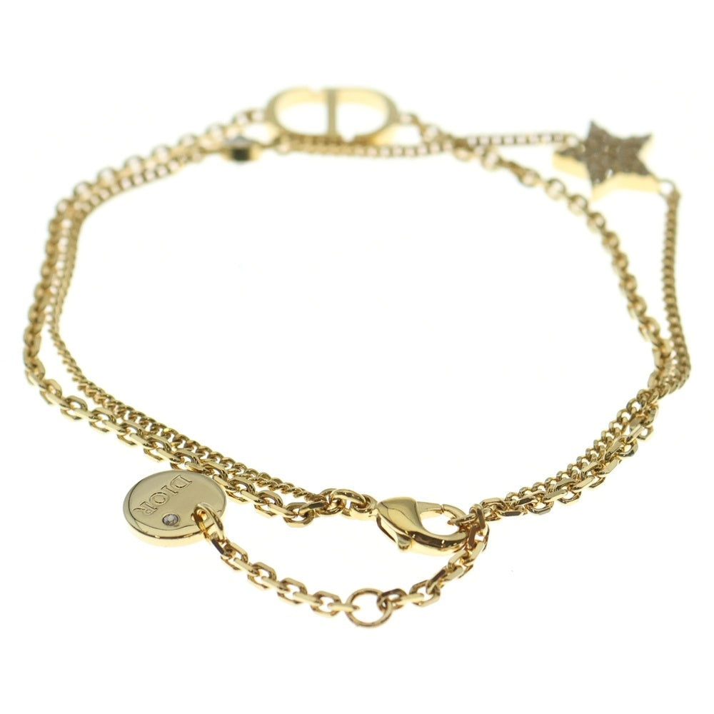 ✨Dior✨ディオール✨CD✨ゴールド✨ツイストチェーン✨ブレスレット✨ DIOR(ディオール) CDスター ラインストーン ブレスレット チェーン