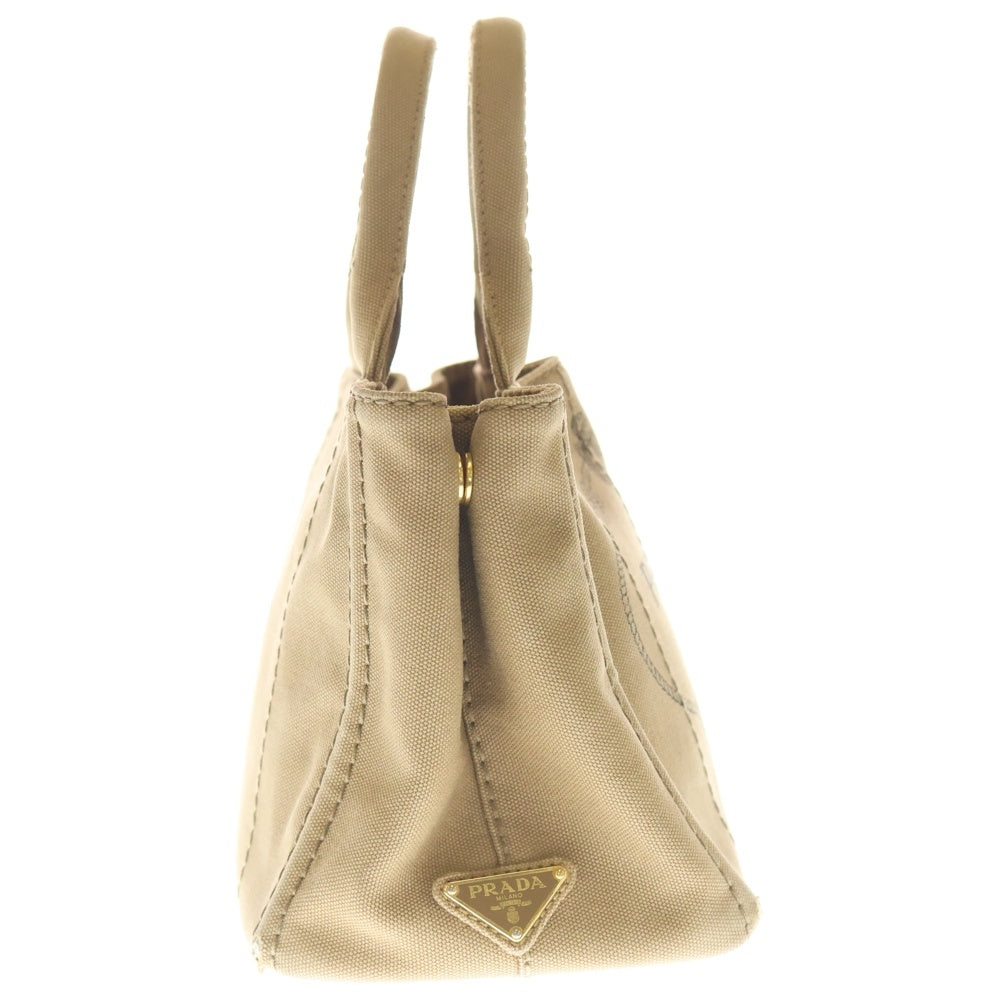 PRADA(プラダ) カナパトートバッグ ハンドバッグ ブラウン ベージュ キャンバス BG439 ゴールド金具 レディース