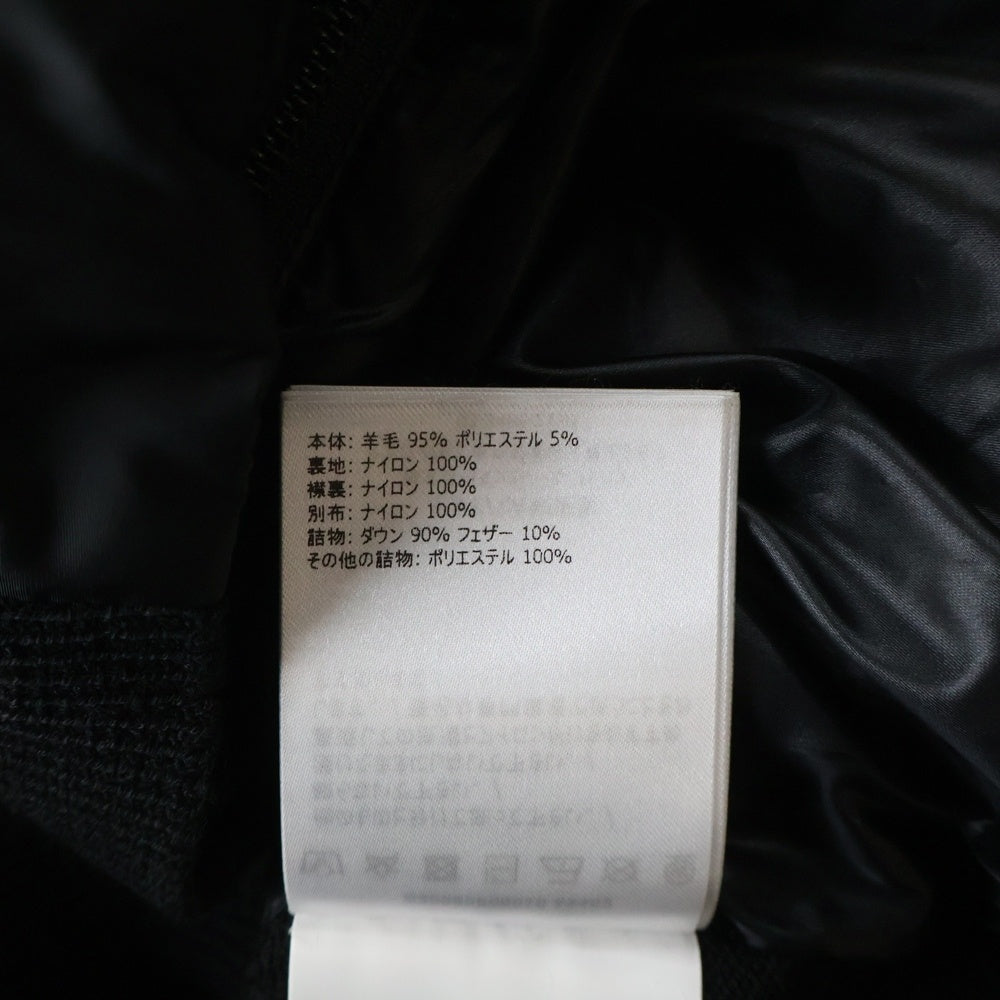 MONCLER(モンクレール) 21AW ワッペンロゴ ニット切り替え ジップアップ ダウンジャケット ブラック G20989B00010 A9462 レディース