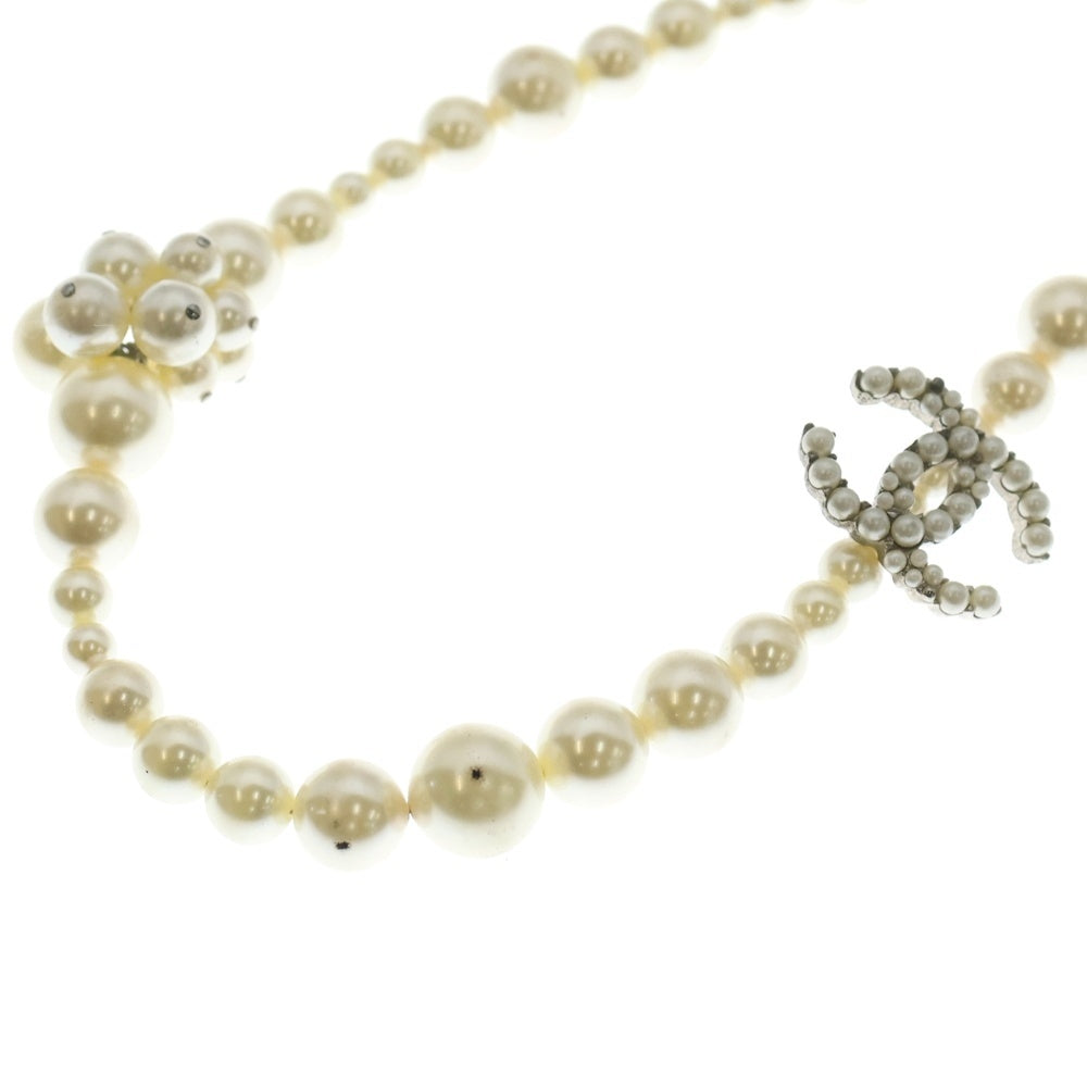 CHANEL(シャネル) ココマーク パールチョーカー ネックレス ホワイト シルバー金具 レディース