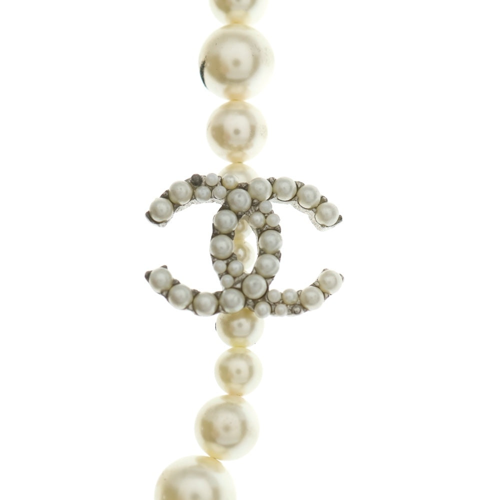 CHANEL(シャネル) ココマーク パールチョーカー ネックレス ホワイト シルバー金具 レディース