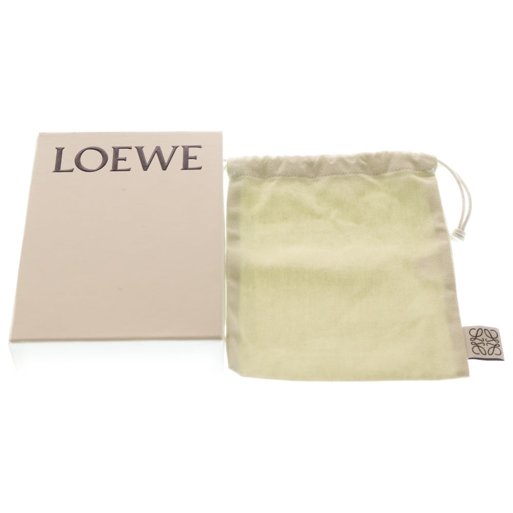 LOEWE(ロエベ) アナグラム トライフォールド 3つ折り財布 コンパクトウォレット コインケース イエローグリーン レザー ローズマリー A28003861 シルバー金具 レディース