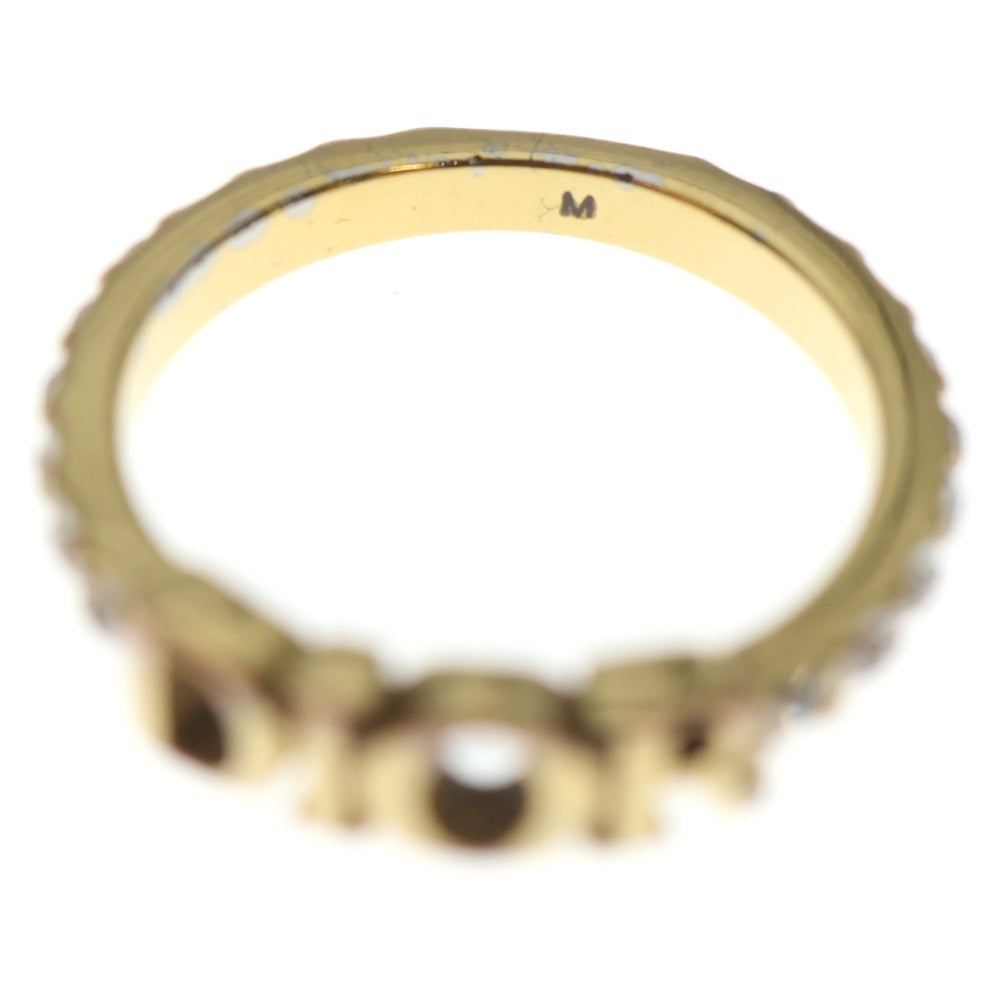 DIOR(ディオール) ロゴリング ラインストーン ゴールド GP #M レディース