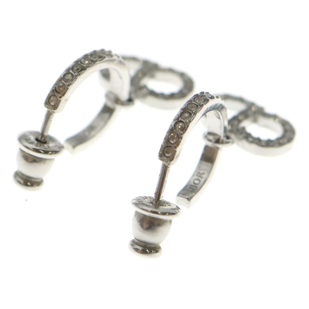 DIOR(ディオール) CDロゴ ラインストーン フープピアス シルバー GP レディース