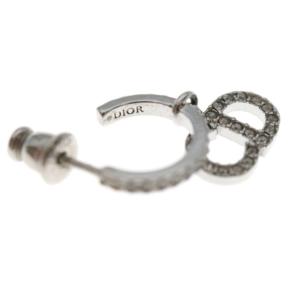DIOR(ディオール) CDロゴ ラインストーン フープピアス シルバー GP レディース