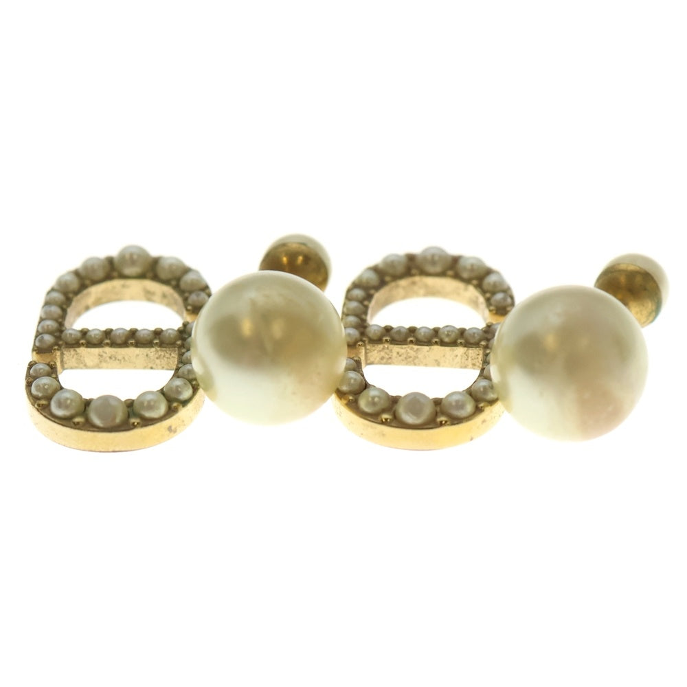 DIOR(ディオール) CDロゴ パールピアス ゴールド×ホワイト GP レディース