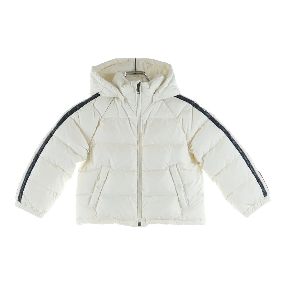 MONCLER(モンクレール) 15AW LOIC セットアップ ワッペンロゴ フーデッド ジップアップ ダウンジャケット サイドライン ダウンパンツ ホワイト キッズ A29547031105 A54654