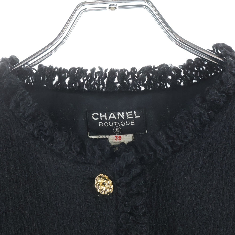 CHANEL(シャネル) カメリアボタン ツイード ノーカラー チェーン