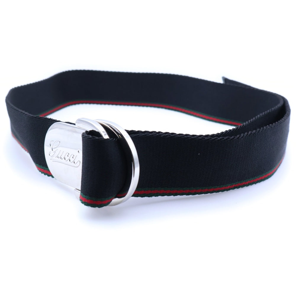 GUCCI(グッチ) シェリーライン ナイロンベルト ブラック #36 シルバー金具