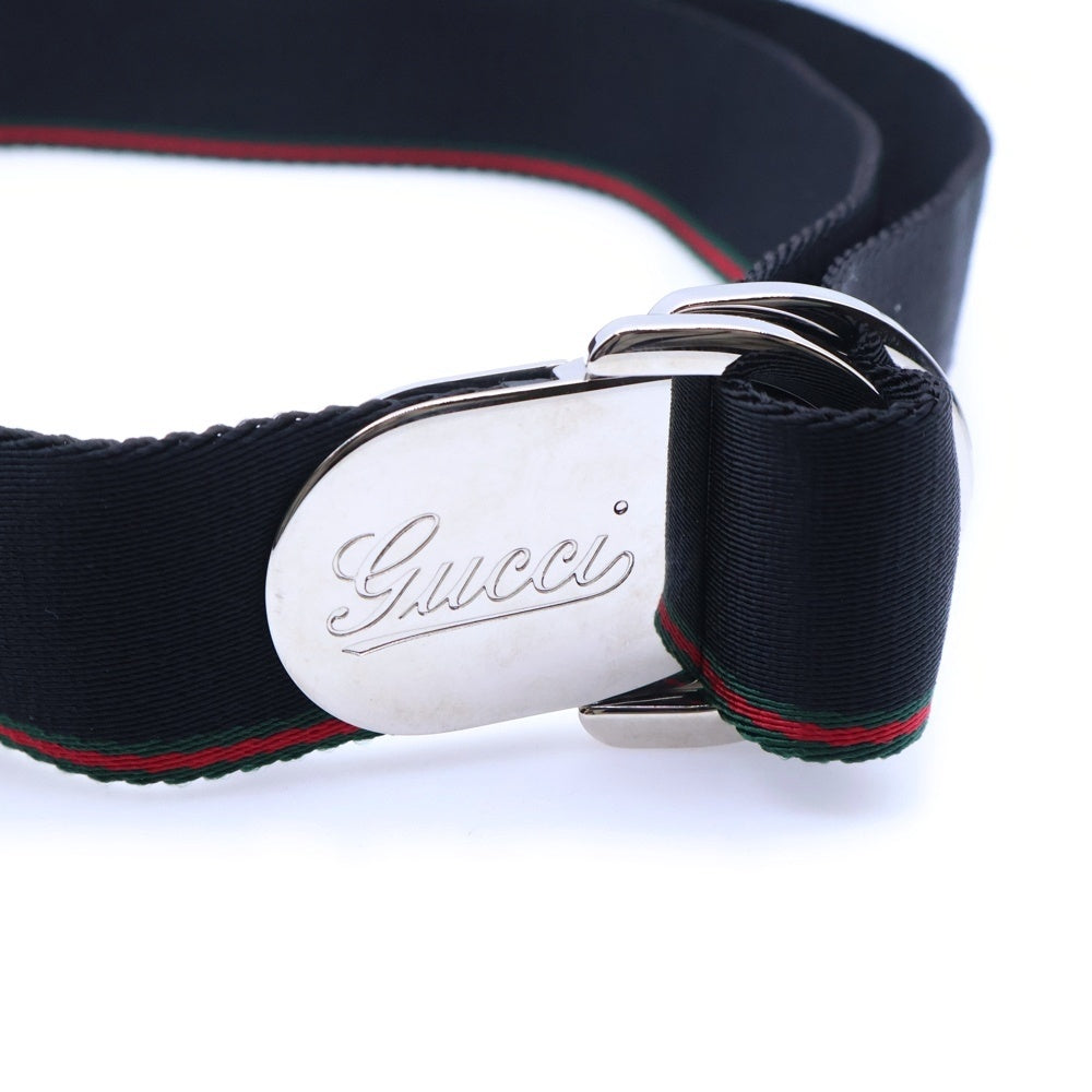 GUCCI(グッチ) シェリーライン ナイロンベルト ブラック #36 シルバー金具