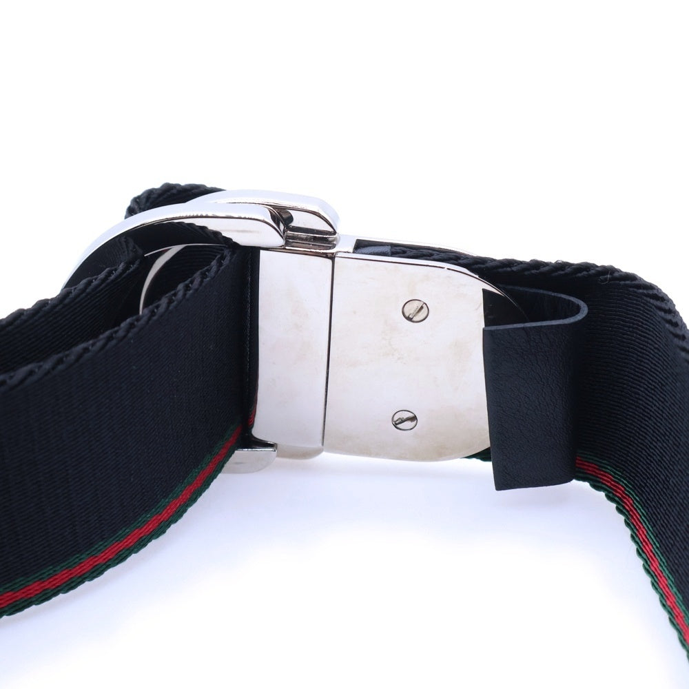 GUCCI(グッチ) シェリーライン ナイロンベルト ブラック #36 シルバー金具