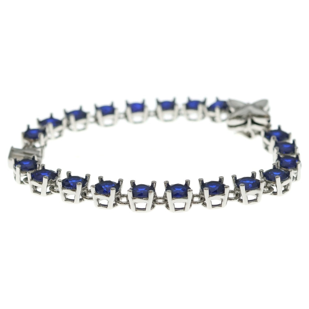 LOUIS VUITTON(ルイヴィトン) ブラスレ LVクリスタル ブレスレット シルバー×ブルー M M1062M レディース