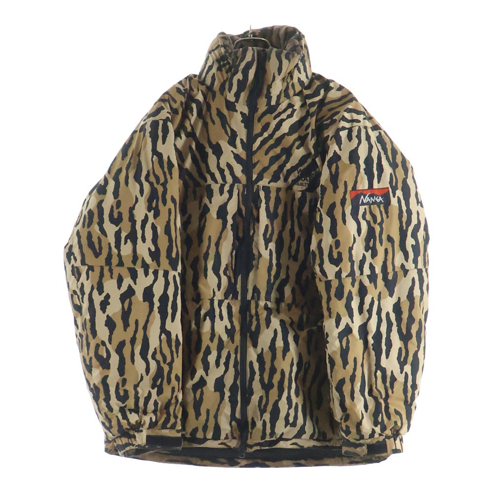 WACKO MARIA(ワコマリア) ×NANGA ナンガ レオパード総柄プリント ダウンジャケット ブラウン