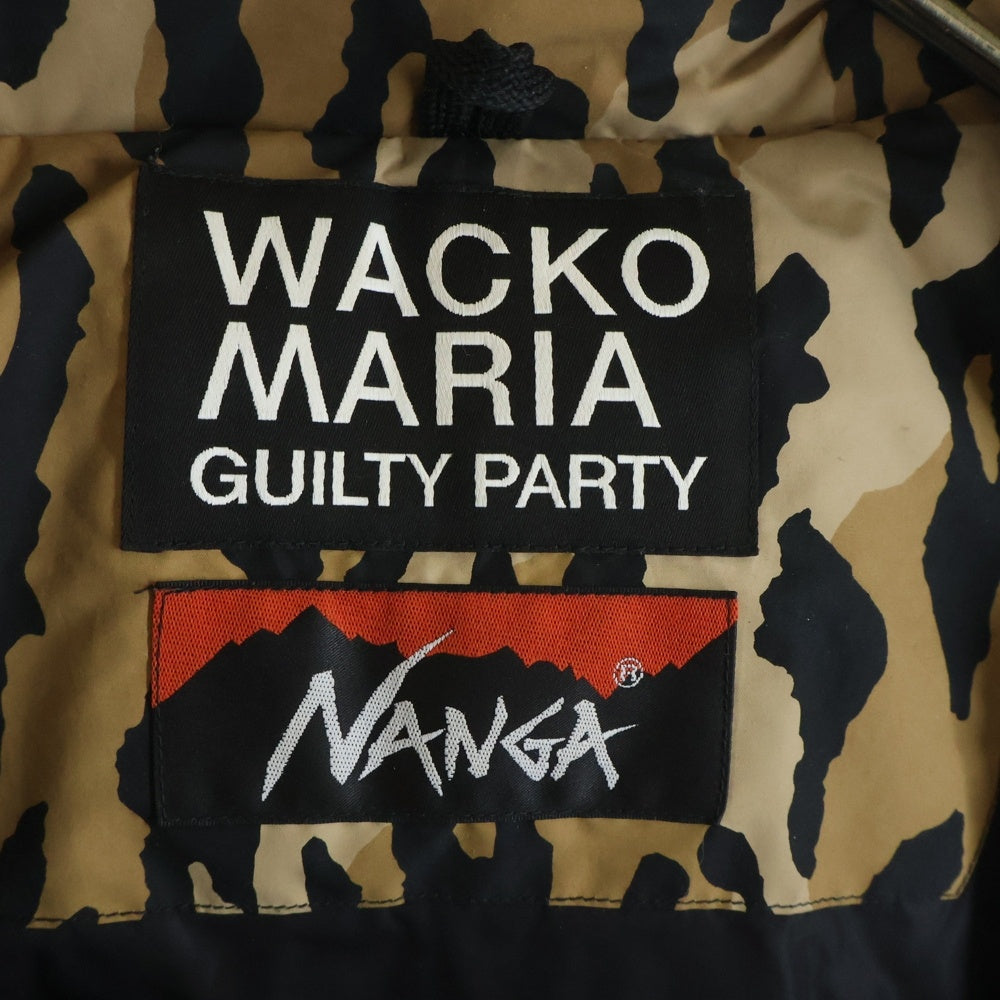 WACKO MARIA(ワコマリア) ×NANGA ナンガ レオパード総柄プリント ダウンジャケット ブラウン