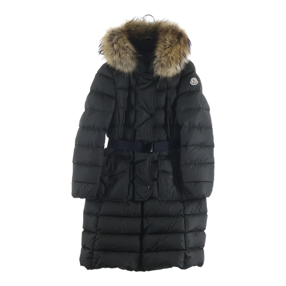 MONCLER(モンクレール) KHLOE GIUBBOTTO クロエ ジュッボット ファー付き ロングダウンコート ブラック レディース カーキ
