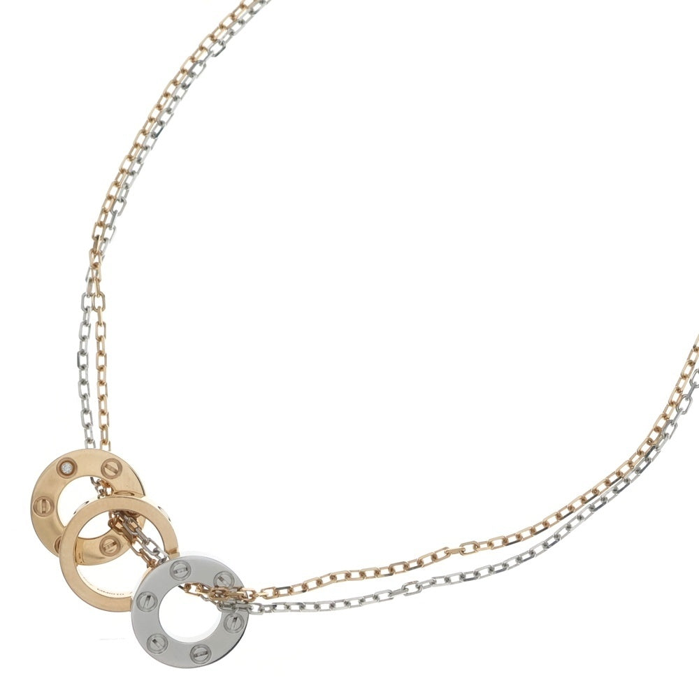 Cartier(カルティエ) 18KPG WG Love Three ラブスリー ネックレス 6P ダイヤモンド ゴールド/シルバー レディース