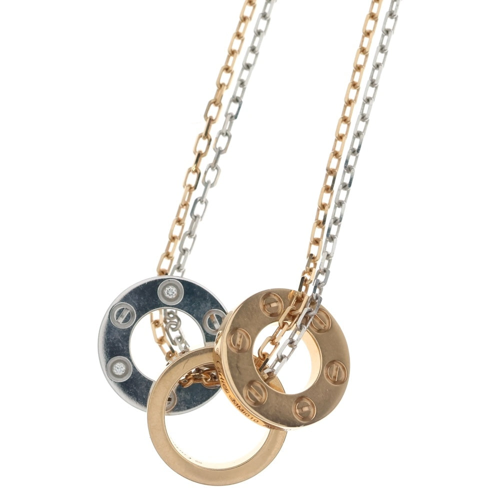 Cartier(カルティエ) 18KPG WG Love Three ラブスリー ネックレス 6P ダイヤモンド ゴールド/シルバー レディース