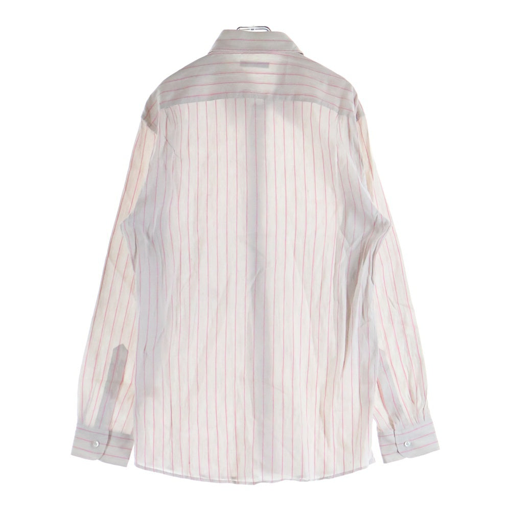 LOUIS VUITTON(ルイヴィトン) LVロゴ刺繍 ストライプ総柄 長袖シャツ ピンク