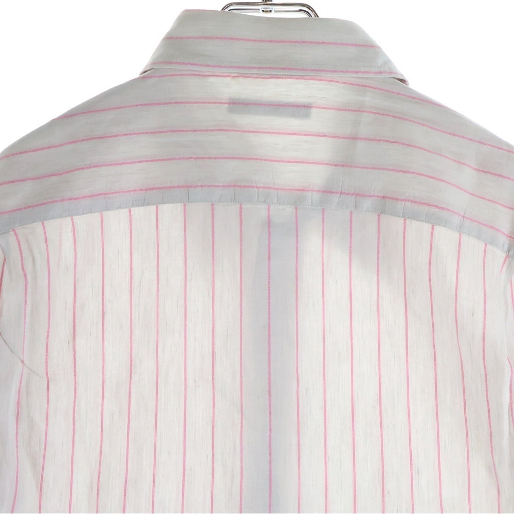 LOUIS VUITTON(ルイヴィトン) LVロゴ刺繍 ストライプ総柄 長袖シャツ ピンク