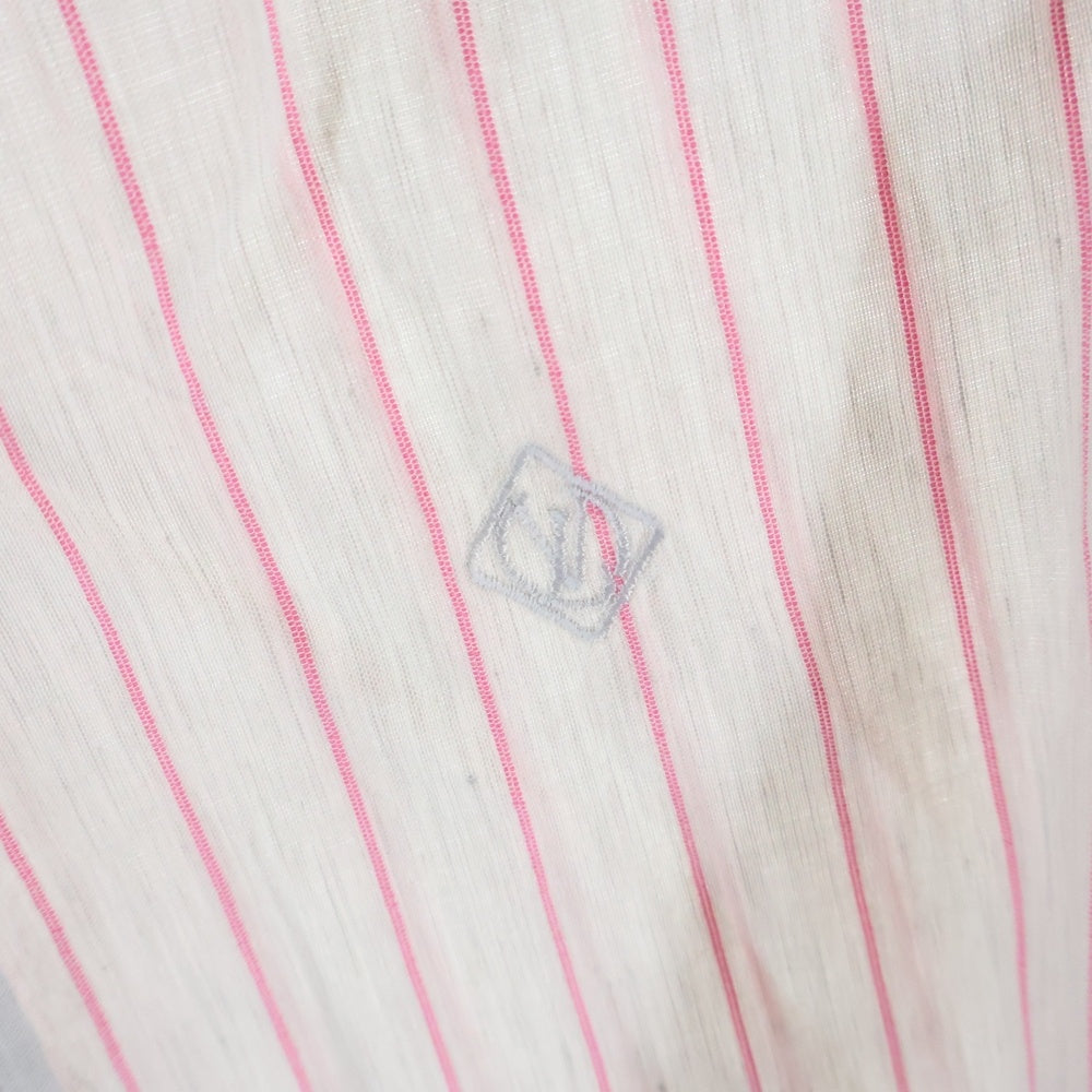 LOUIS VUITTON(ルイヴィトン) LVロゴ刺繍 ストライプ総柄 長袖シャツ ピンク