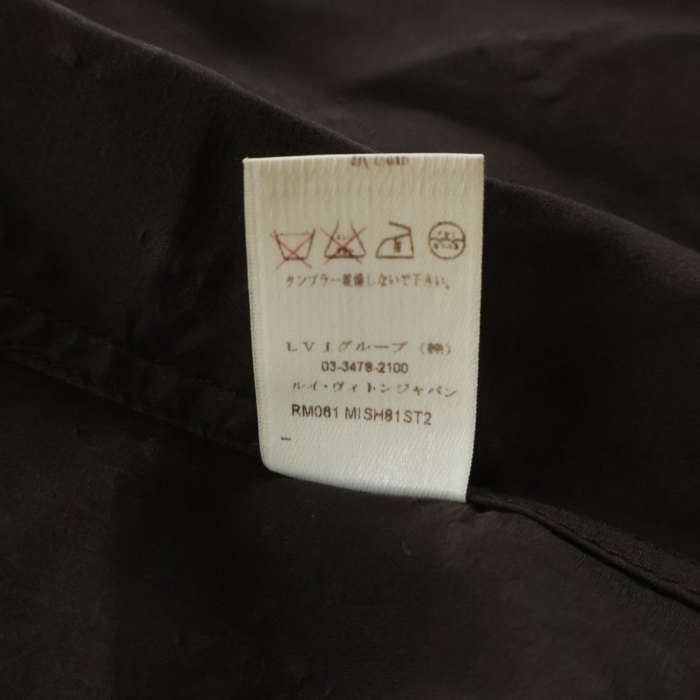 LOUIS VUITTON(ルイヴィトン) 06SS モノグラム総柄 シルク オープンカラー 半袖シャツ ブラウン RM061 MISH81ST2