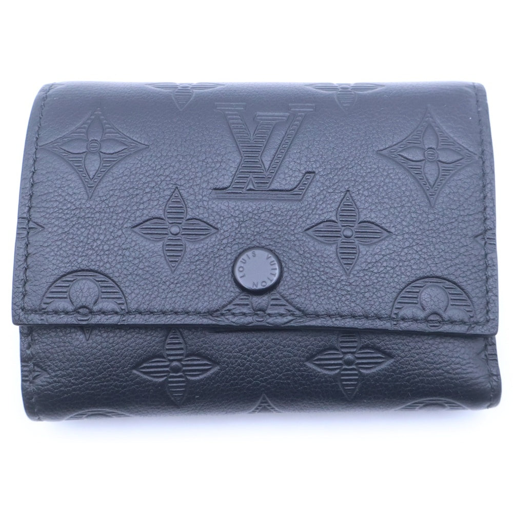LOUIS VUITTON(ルイヴィトン) モノグラム シャドウ ヴィクター コンパクトウォレット 三つ折り財布 コインケース ブラック レザー M12635