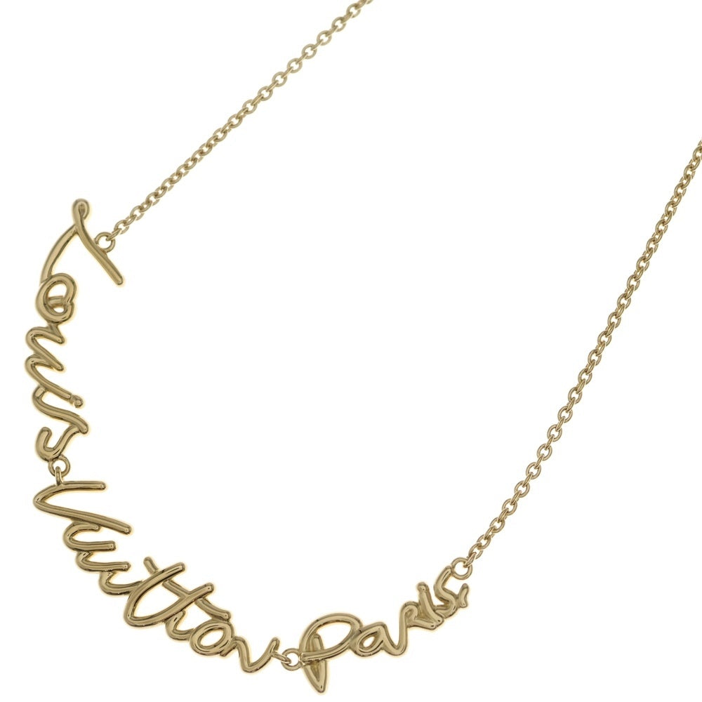 LOUIS VUITTON(ルイヴィトン) ネックレス・LV スクリプト ペンダント ネックレス ゴールド チェーン M03525 レディース