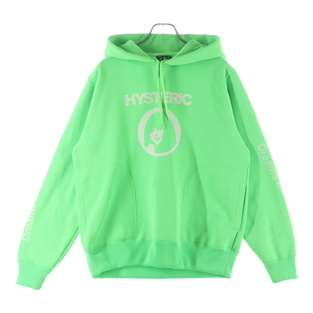 HYSTERIC GLAMOUR(ヒステリックグラマー) CIRCLE GIRL サークルガール プリント プルオーバースウェット パーカー フーディー ライトグリーン 02193CF13