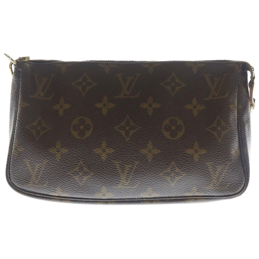 LOUIS VUITTON(ルイヴィトン) モノグラム ポシェットアクセソワール ハンドバッグ ケース ポーチ ブラウン レザー×PVC M51980 ゴールド金具 レディース