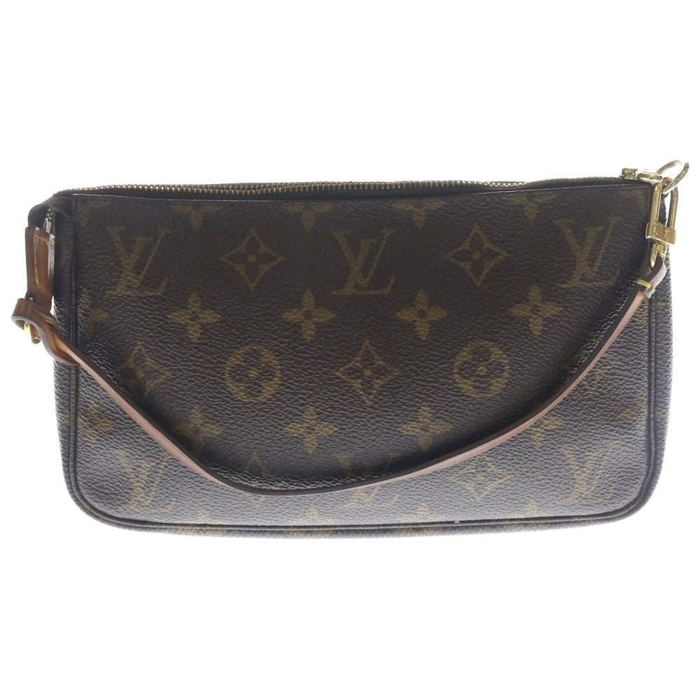 LOUIS VUITTON(ルイヴィトン) モノグラム ポシェットアクセソワール ハンドバッグ ケース ポーチ ブラウン レザー×PVC M51980 ゴールド金具 レディース