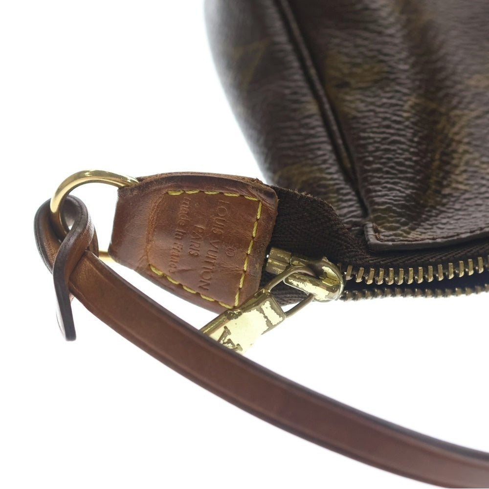 LOUIS VUITTON(ルイヴィトン) モノグラム ポシェットアクセソワール ハンドバッグ ケース ポーチ ブラウン レザー×PVC M51980 ゴールド金具 レディース