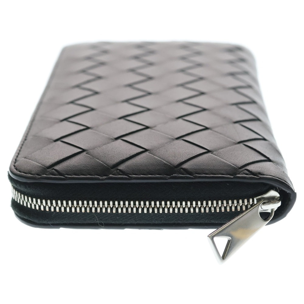 BOTTEGA VENETA(ボッテガヴェネタ) イントレチャート ラウンドファスナー ロングウォレット 長財布 カードケース ブラック×グリーン 593217 シルバー金具