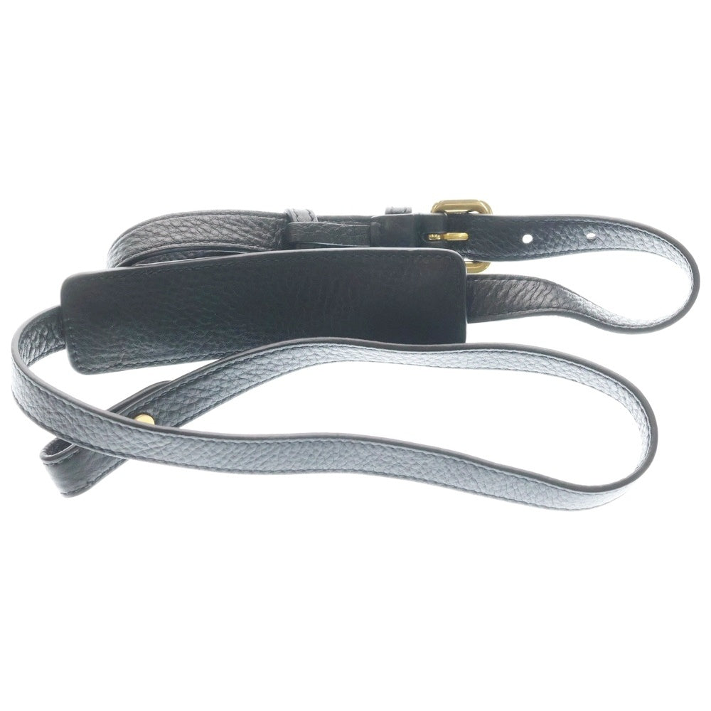 PRADA(プラダ) ヴィッテロダイノ 2WAYハンドバッグ ショルダーバッグ ブラック レザー 1BA111 ゴールド金具 レディース