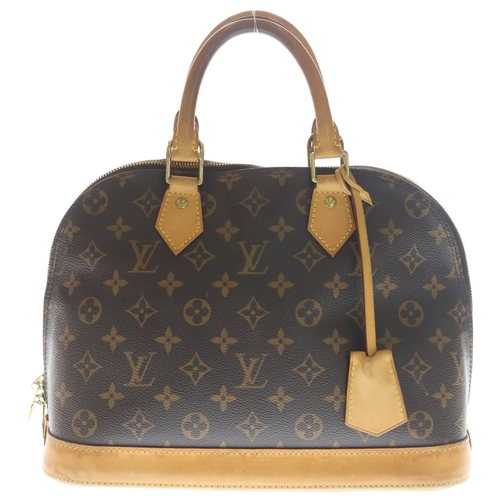 LOUIS VUITTON(ルイヴィトン) モノグラム アルマPM ハンドバッグ ブラウン レザー×PVC M51130 ゴールド金具 レディース