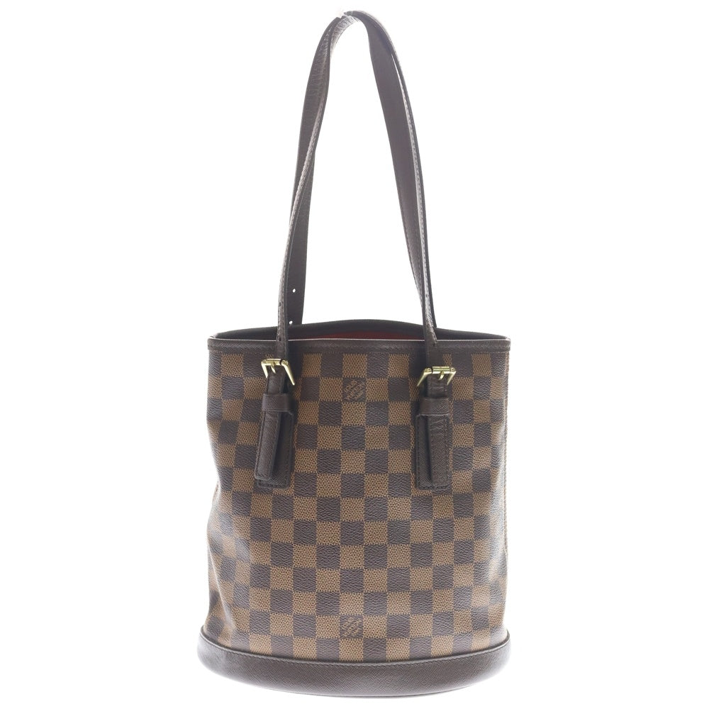 LOUIS VUITTON(ルイヴィトン) マレ ダミエ PVC レザー ショルダー トートバッグ ゴールド金具 ブラウン N42240 レディース