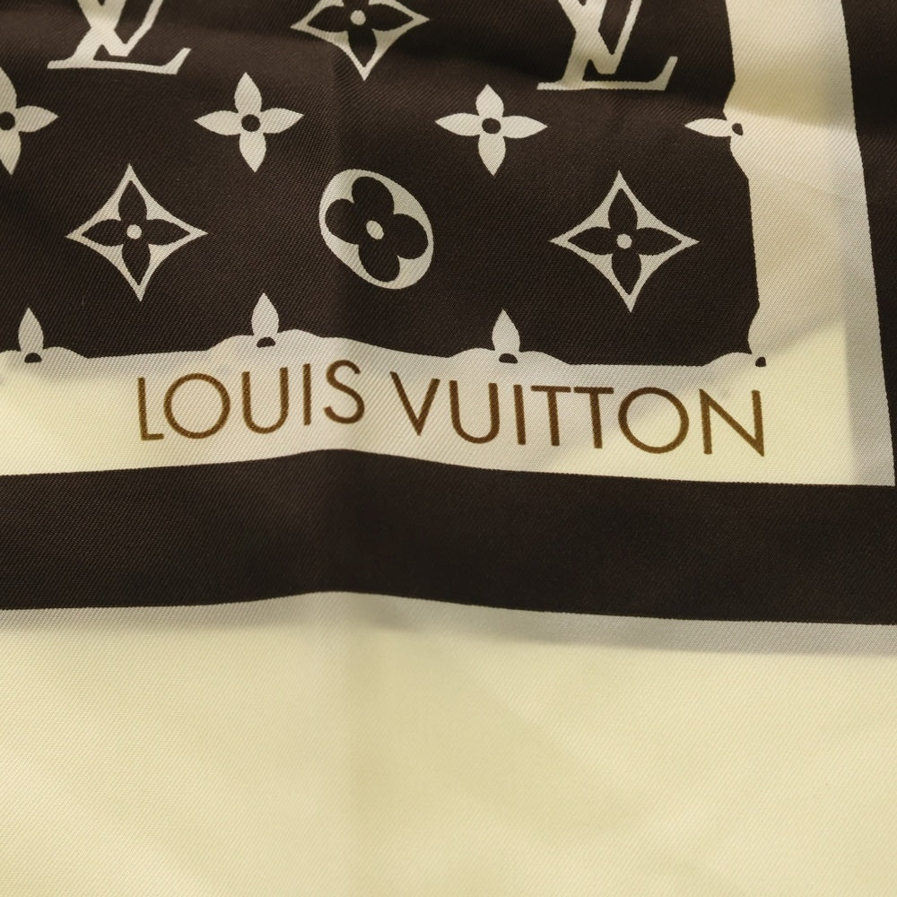 LOUIS VUITTON(ルイヴィトン) モノグラム シルクスカーフ ブラウン×ホワイト レディース