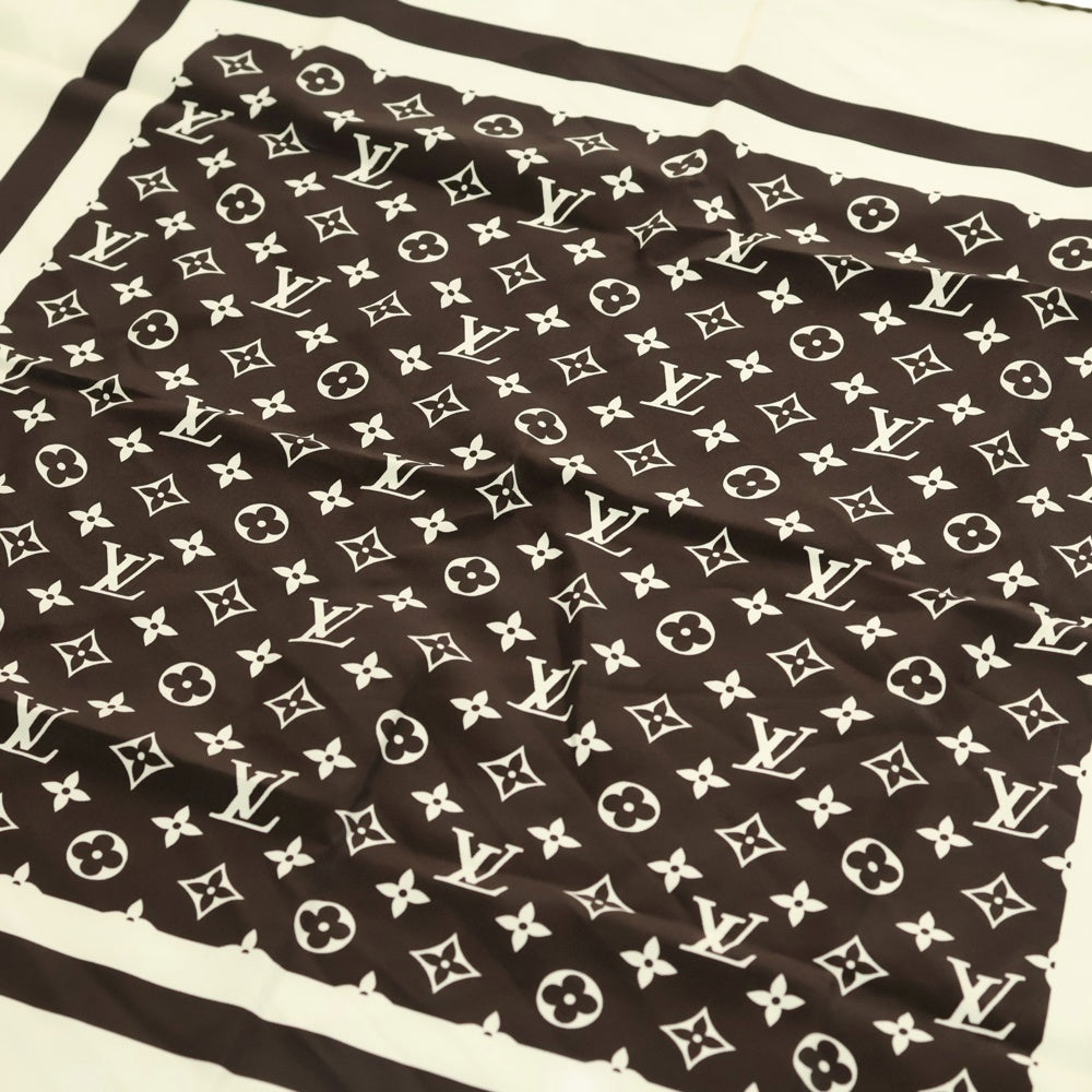 LOUIS VUITTON(ルイヴィトン) モノグラム シルクスカーフ ブラウン×ホワイト レディース