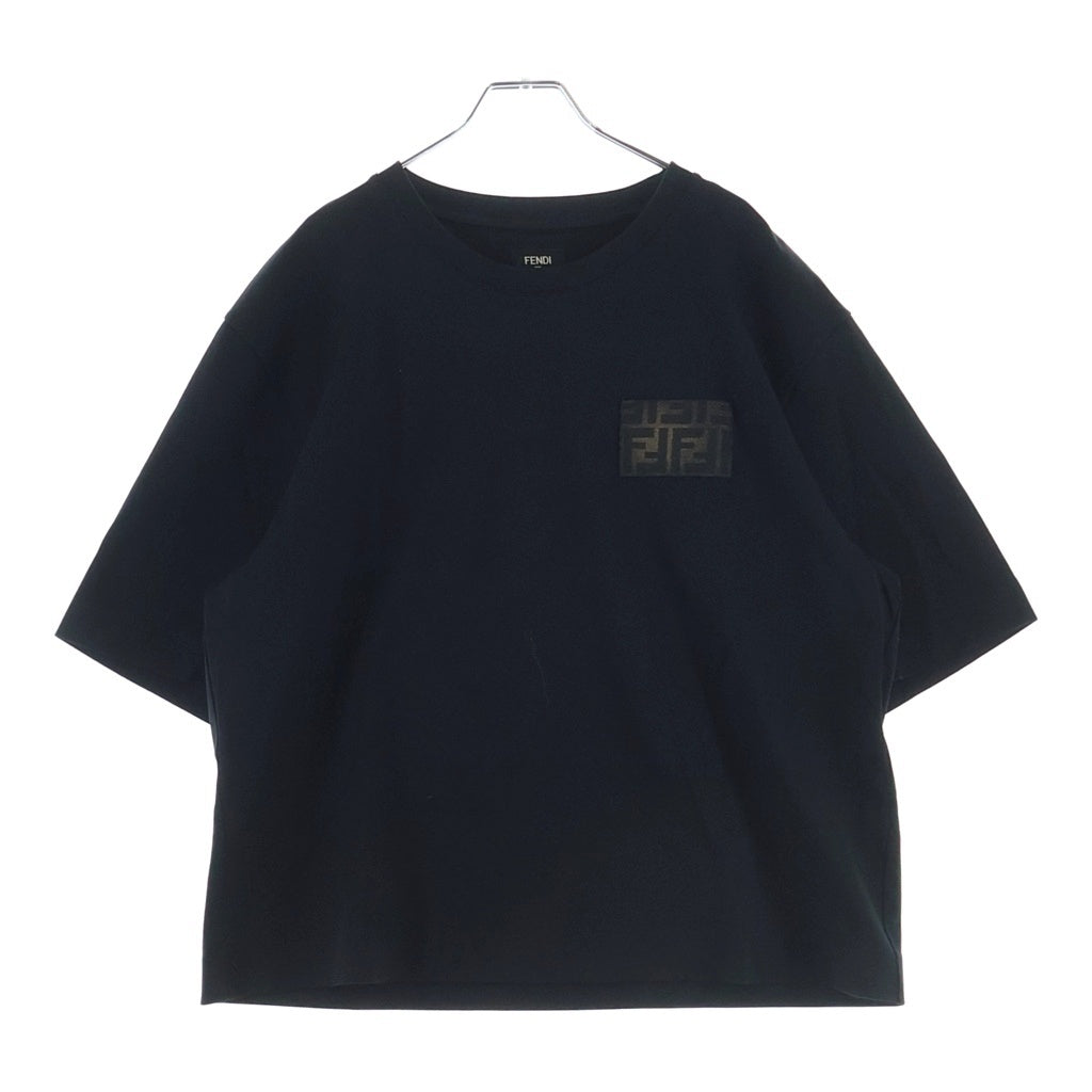 FENDI(フェンディ) ズッカ柄 FFロゴポケット クルーネック 半袖 Tシャツ カットソー ブラック FY0936 AQJA