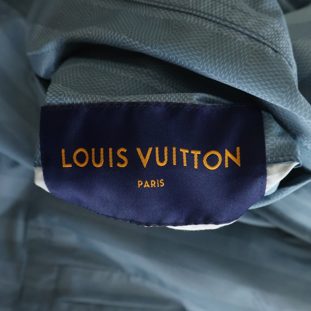 LOUIS VUITTON(ルイヴィトン) 22AW Damier Stripes Reversible Parka RM222V NF3 HNK05W リバーシブルダミエストライプナイロンパーカー ブルー