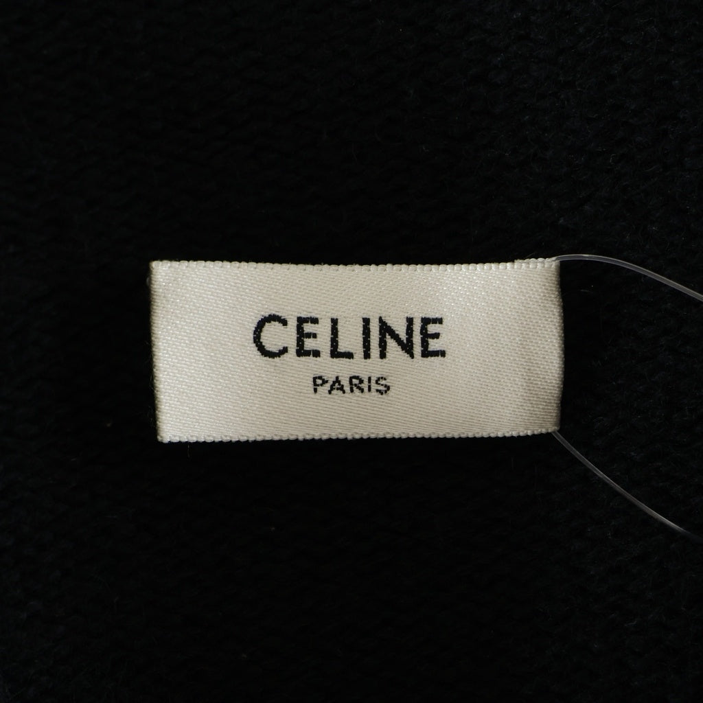 CELINE(セリーヌ) 21AW カシミヤニット ジップアップ パーカー フーディー ブラック 2A77O373N