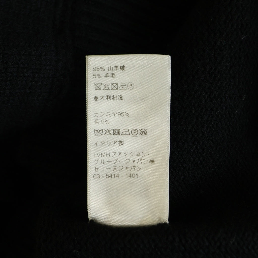 CELINE(セリーヌ) 21AW カシミヤニット ジップアップ パーカー フーディー ブラック 2A77O373N