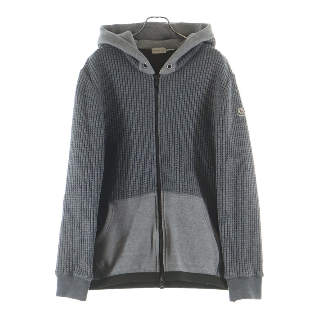 MONCLER(モンクレール) ワッフル ダウン切り替え パーカー フーディー グレー×カーキ C20918413800