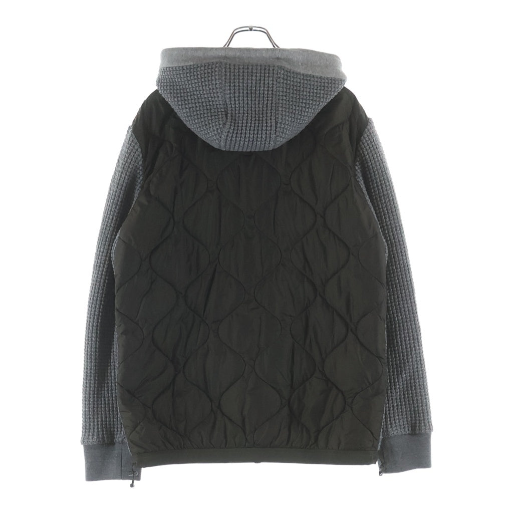 MONCLER(モンクレール) ワッフル ダウン切り替え パーカー フーディー グレー×カーキ C20918413800
