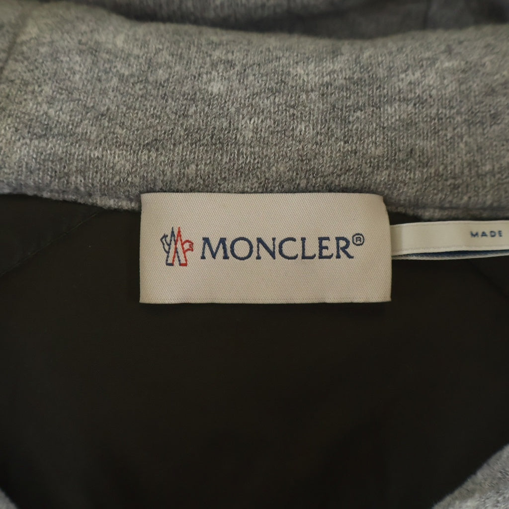 MONCLER(モンクレール) ワッフル ダウン切り替え パーカー フーディー グレー×カーキ C20918413800