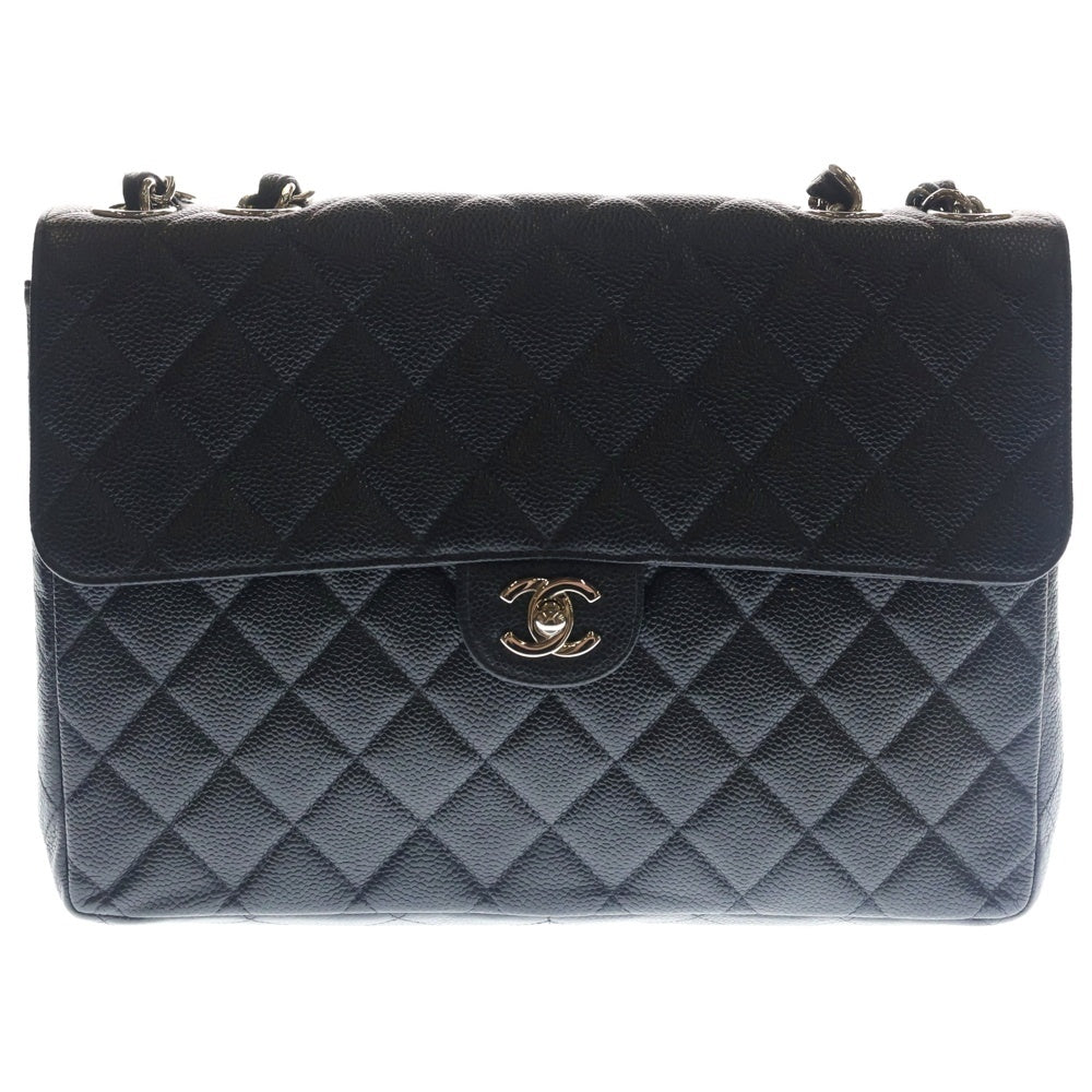 CHANEL(シャネル) デカマトラッセ キャビアスキン ショルダーバッグ ブラック レディース