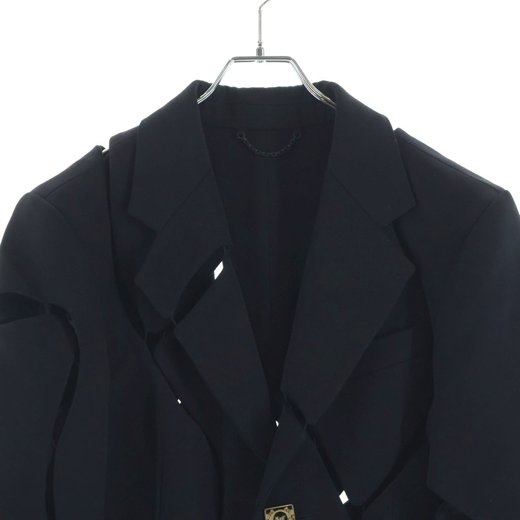 LOUIS VUITTON(ルイヴィトン) 20AW ヴァージルアブロー LVボタン ツギハギ 2B テーラード ジャケット ブラック RM202 TCX HJJ75W